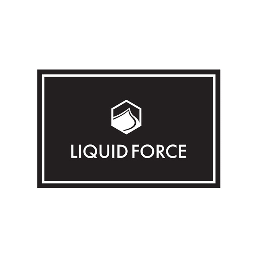 Hex Rubber Floor Mat features LIQUID FORCE logo and abstract icon in a black frame, ideal for banners.
