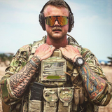 Narrow / Polarized Orange | work_on_today.JPG | Military man wearing The Monsterbull Original from Pit Viper Sunglasses