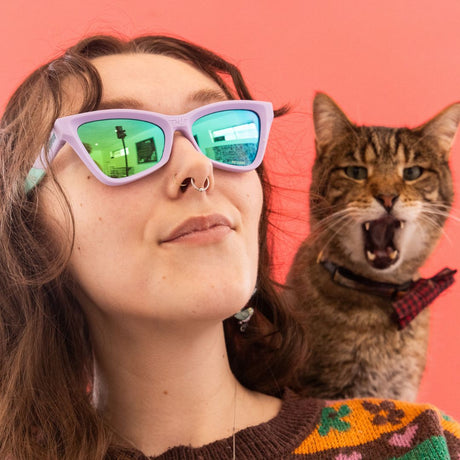 / Blue-Green | walked_in_on_me.JPG | Women wears The Moontower Clawdia with a blue-green lens from Pit Viper