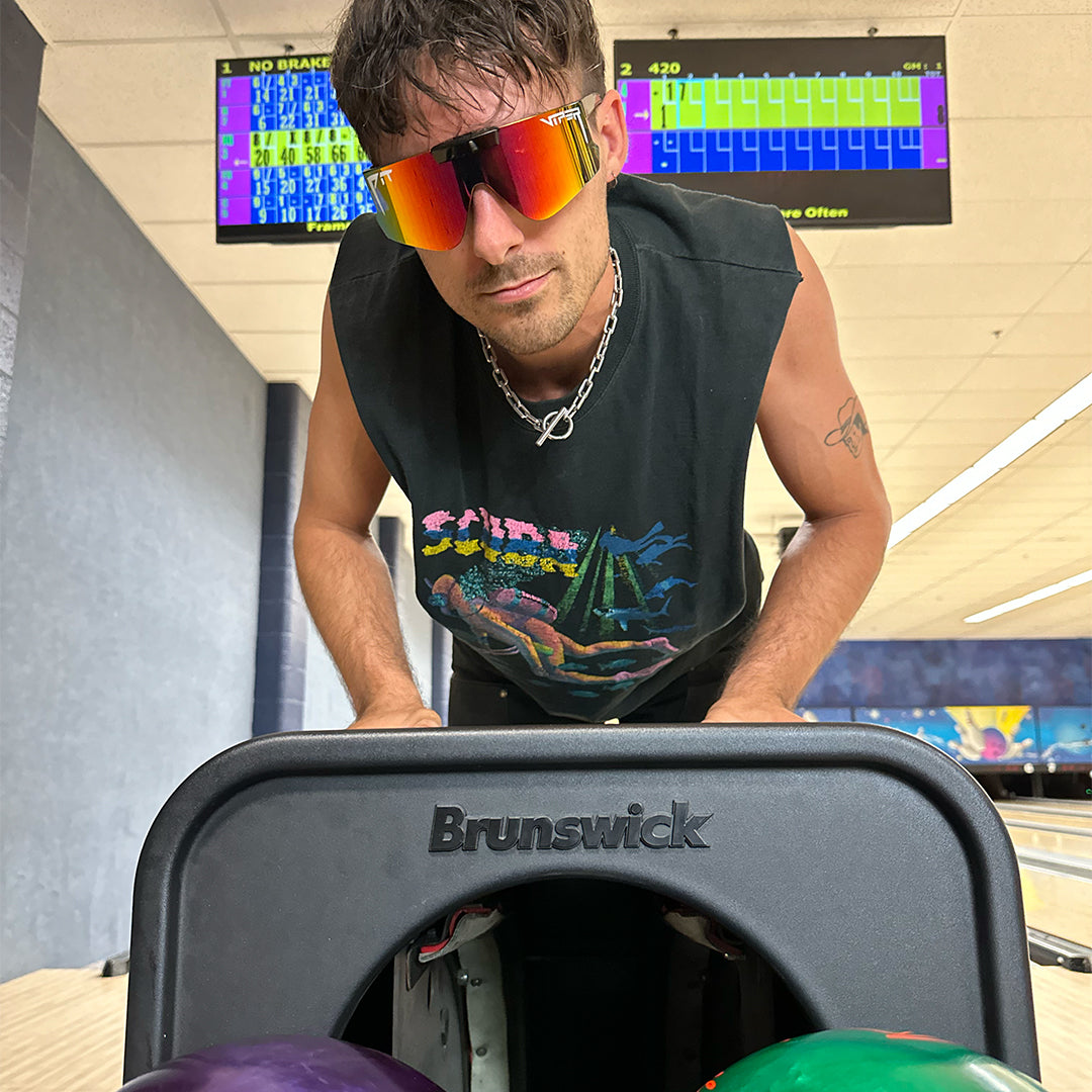 lifestyle - man at bowling alley