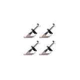 Four 4D FlexTrack Hardware Kits with adjustable screws on a white background.