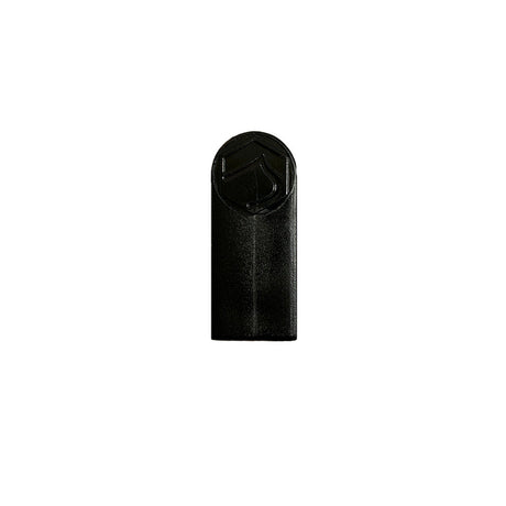 A sleek black USB flash drive with logo, showcasing its top-notch design.