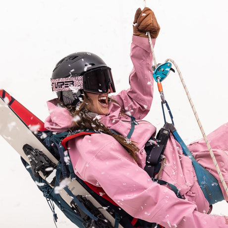/ Blue-Purple | Person repelling wearing the Proform Goggle by Pit Viper Sunglasses
