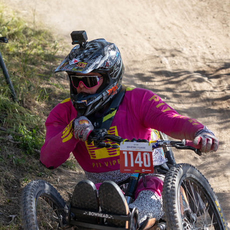 / Smoke | Man mountain biking in The Son Of Beach Try-Hard from Pit Viper Sunglasses