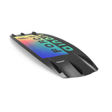 Bottom angled view of 24 Trip wakeboard features vibrant FORCE design with black fins on a white backdrop.