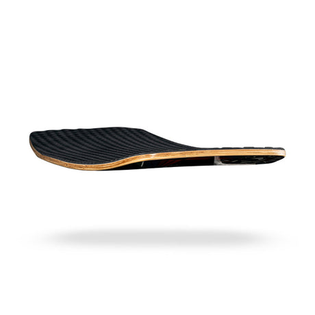 Close-up of a Focus wakeskate deck against a white background.